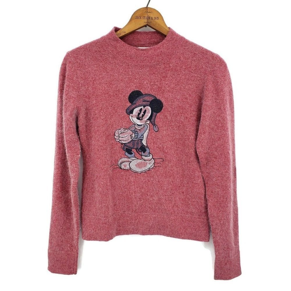 Vintage Mickey & Co Mouse Sweater Womens Medium Lambswool Angora Blend